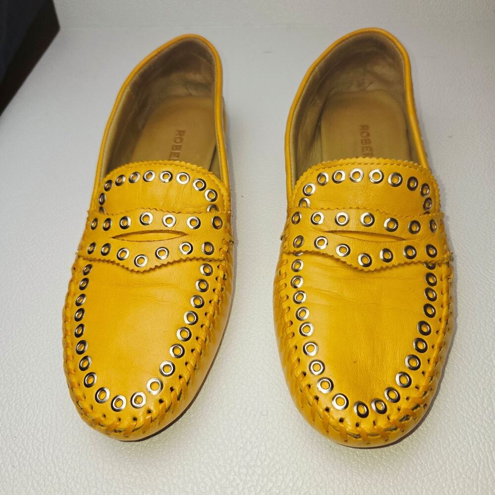 Robert Zur Flats Womans 7.5 Twisted Galaxy Grommet True Glove Loafers